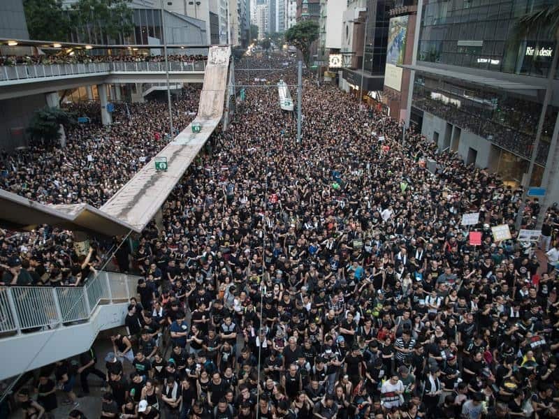 Protesters in Hong Kong