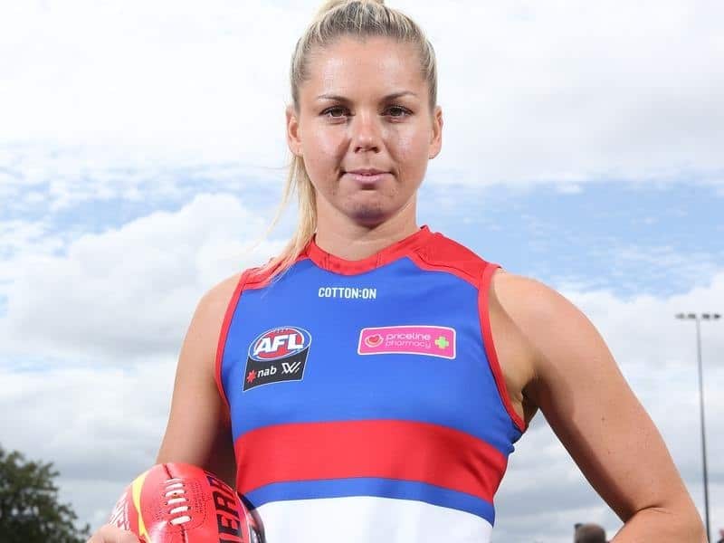 Western Bulldogs captain Katie Brennan at the AFLW season launch.