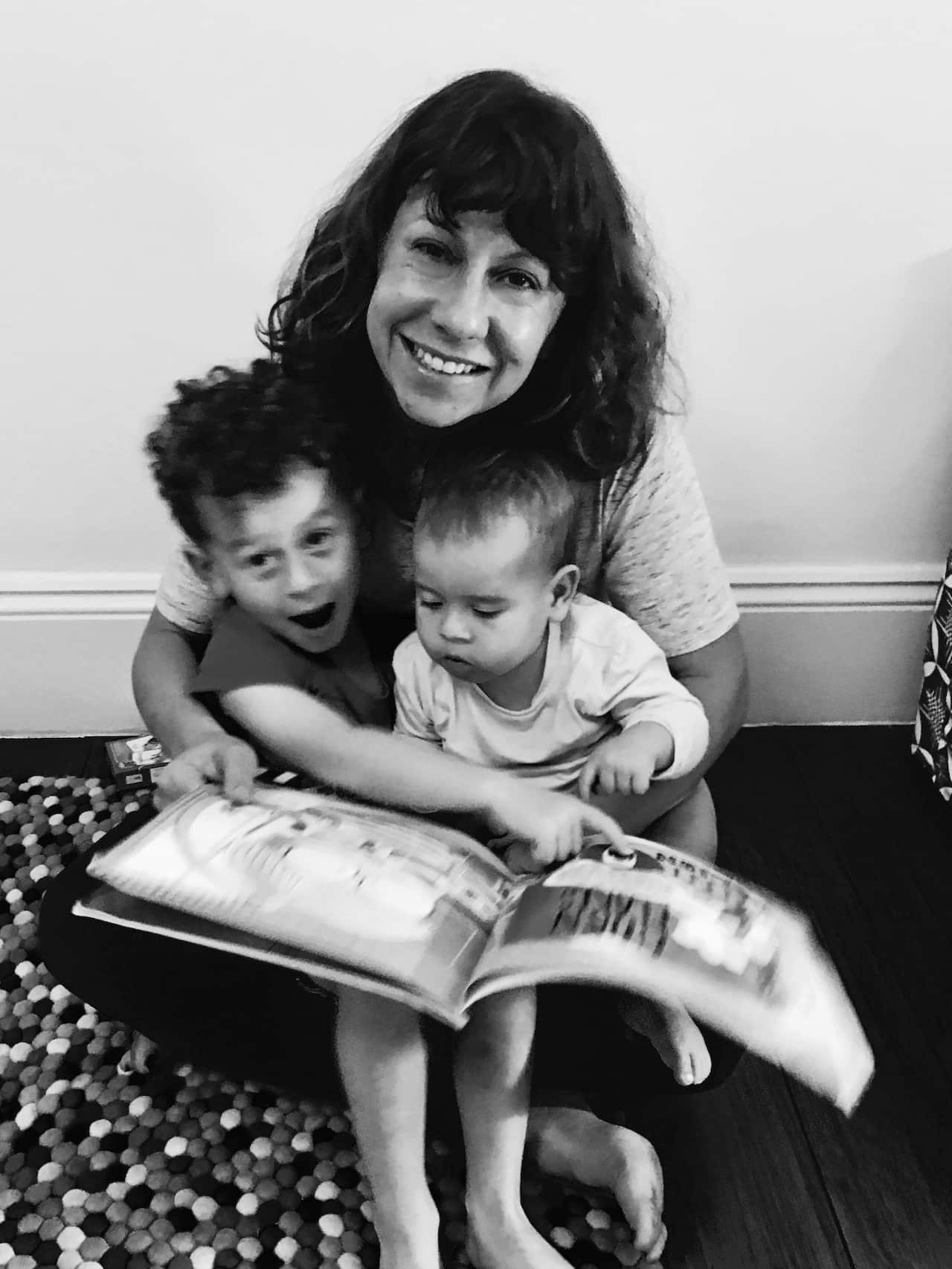 Beck Feiner with children Levi and Esme