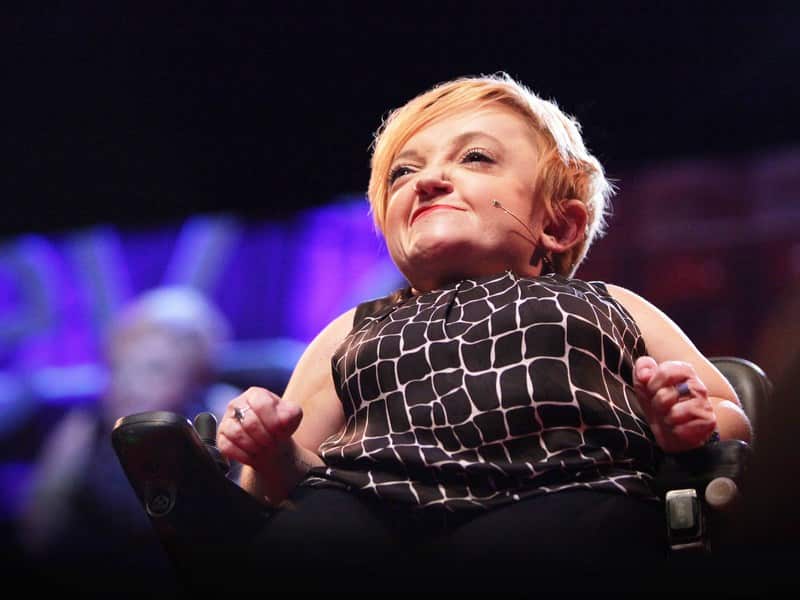 Stella Young delivers her 2014 TED talk, 'I'm not your inspiration, thank you very much'.