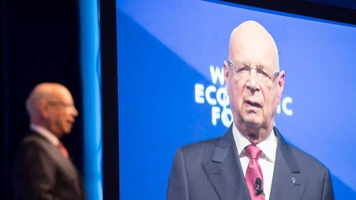 Klaus Schwab, founder and president of the World Economic Forum (WEF) opening the 47th Forum, in Davos, Switzerland