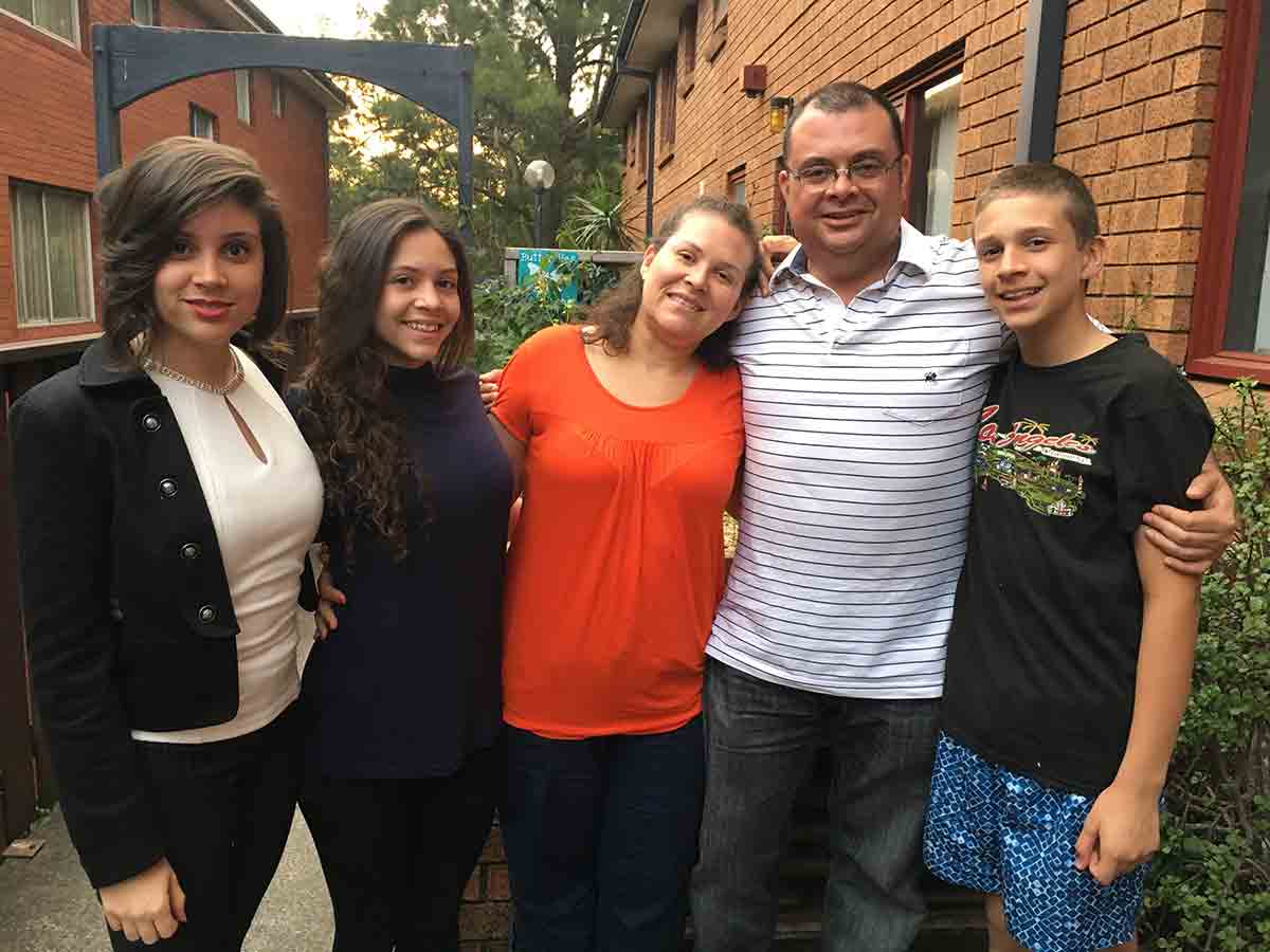 Alejandro Gomez with his family