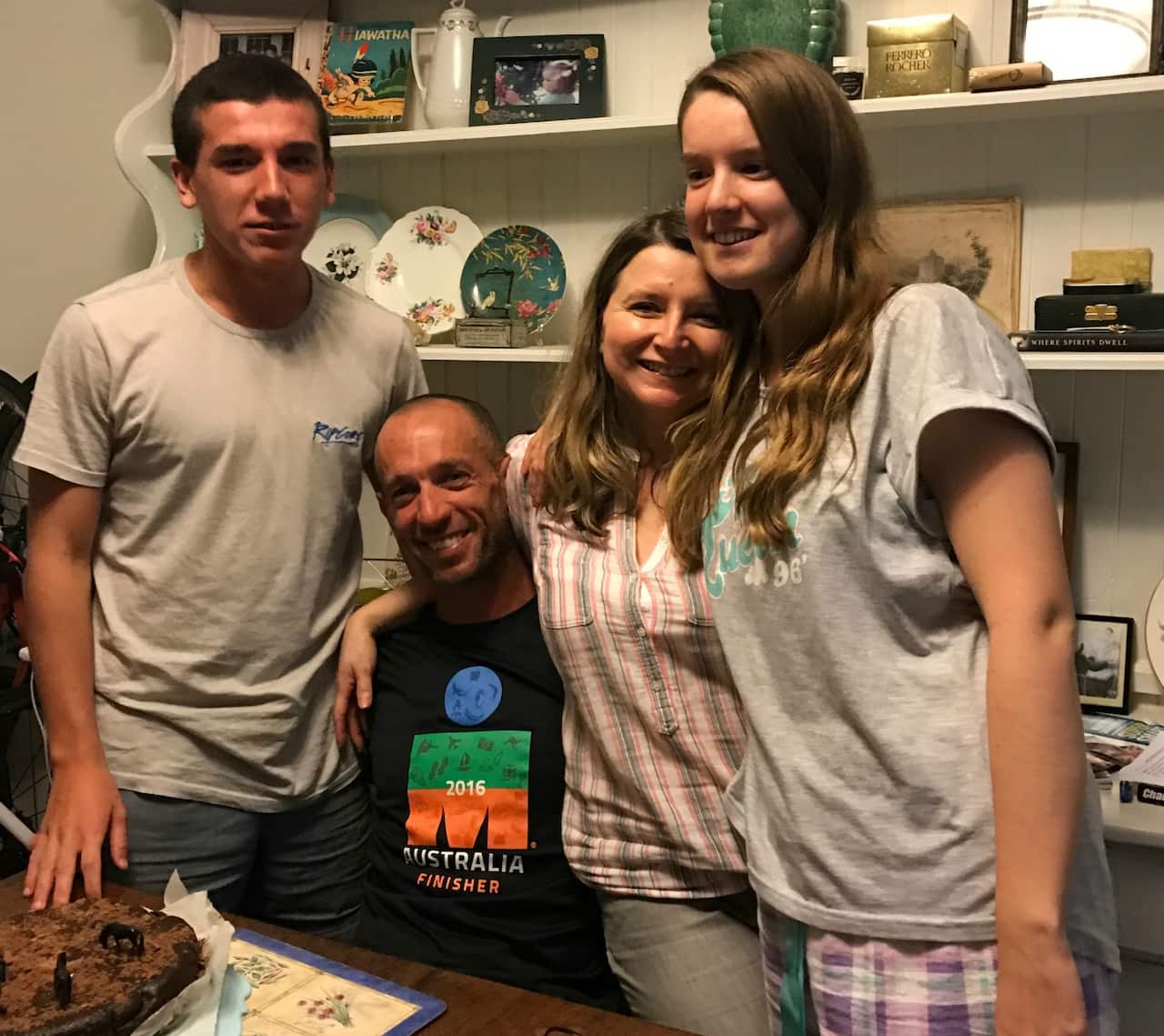 Anibal Juncal at home with wife Karina, son Tabare and daughter Jasmin