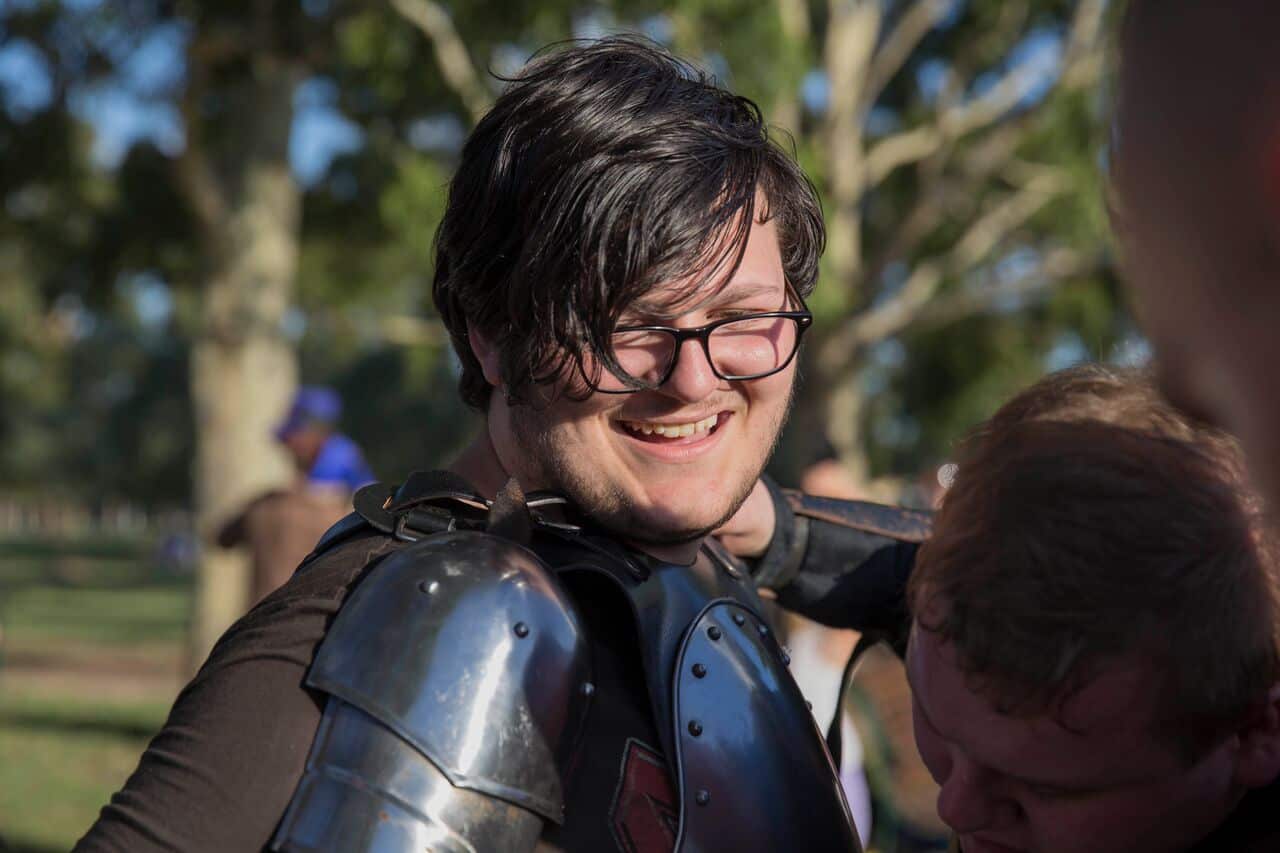 Anthony Earp, in costume, at his regular Friday night LARP. 