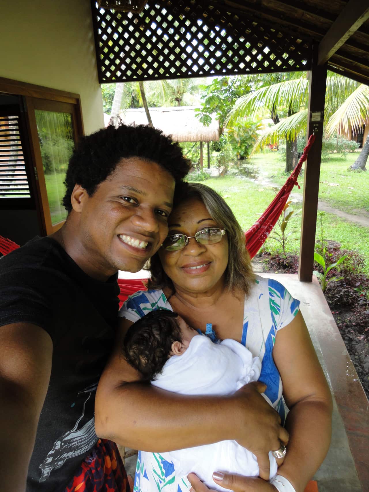 Guido Melo and his mother. 