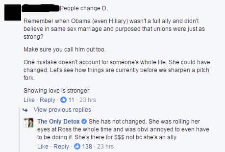 Comment on The Only Detox's Facebook post.