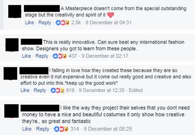 Facebook responses on the video.