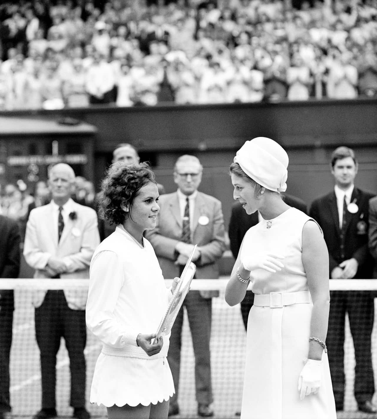 Tennis - Wimbledon Championships - Ladies' Singles - Final - Evonne Goolagong v Margaret Court