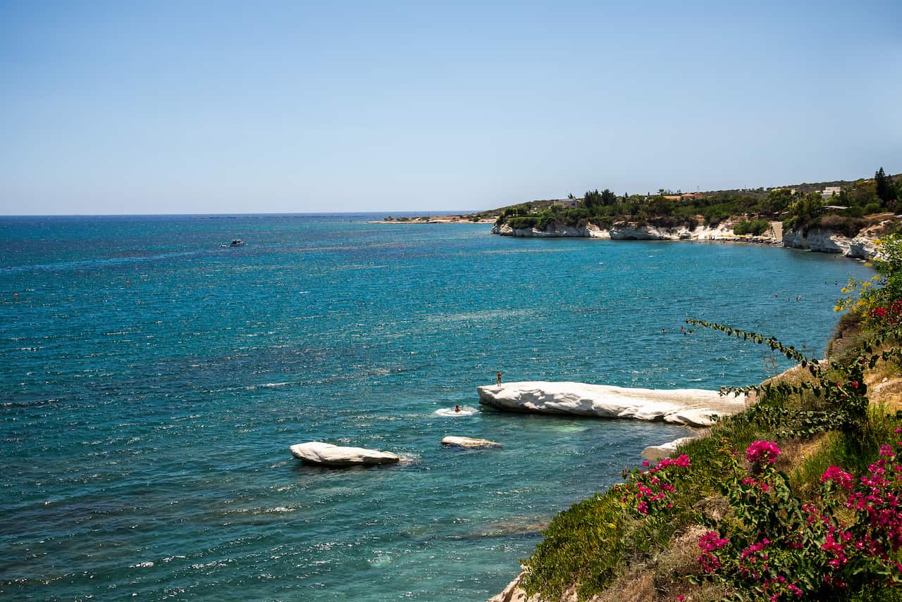 A scenic view to the bay near Governor's beach, between Larnaca and Limassol, Cyprus