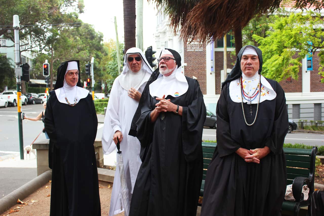 Four Sisters of Perpetual Indulgence met a crowd of nearly 40 people in Green Park in Darlinghurst, which was once one of the busiest beats in Sydney.