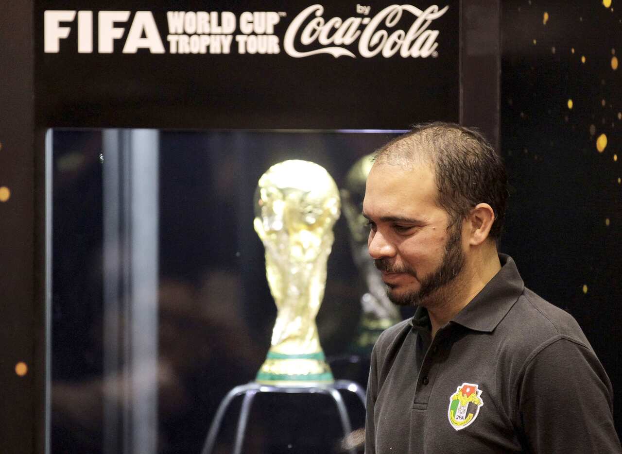Prince Ali bin Al Hussain and the World Cup trophy