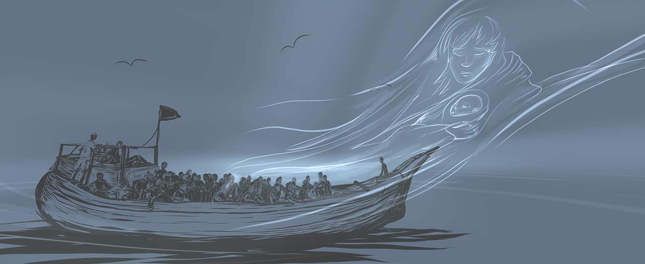 An illustration from the SBS VR documentary 'Inside Manus'.