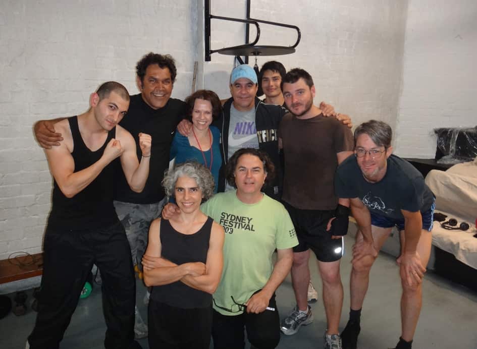 Boxer Jeff Fenech visits Roslyn Oades and the cast of I'm Your Man