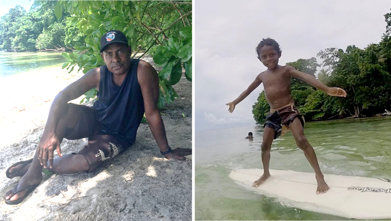 Manus kids surfing