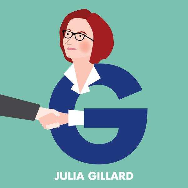 G is for Julia Gillard, from the Aussie Legends Alphabet by Beck Feiner.