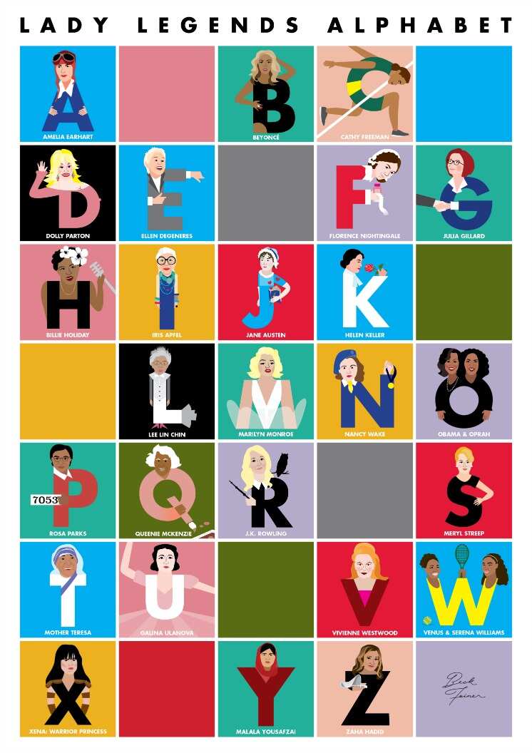 Beck Feiner has created a Lady Legends Alphabet