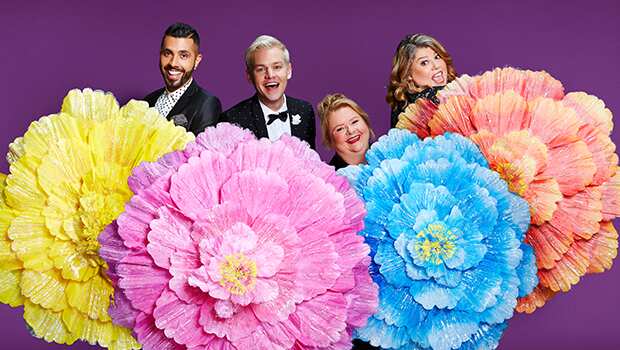 Your hosts for the 2018 Sydney Gay and Lesbian Mardi Gras will be (L - R) Patrick Abboud, Joel Creasey, Magda Szubanski and Urzila Carlson.