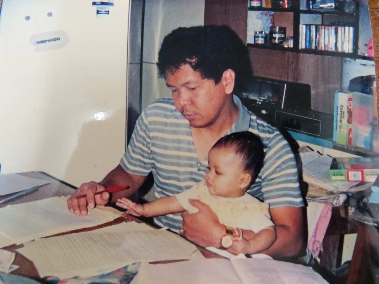 Monica and her father   