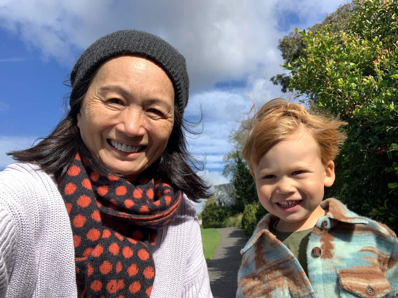 Nancy Huang with grandson