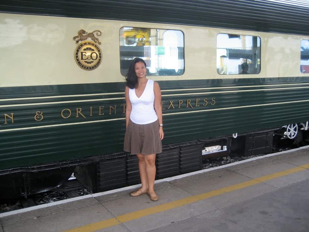 Maida outside the Orient Express.