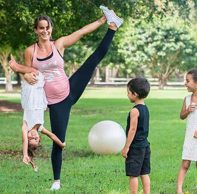 Samantha Doyle, at home, with her children. 