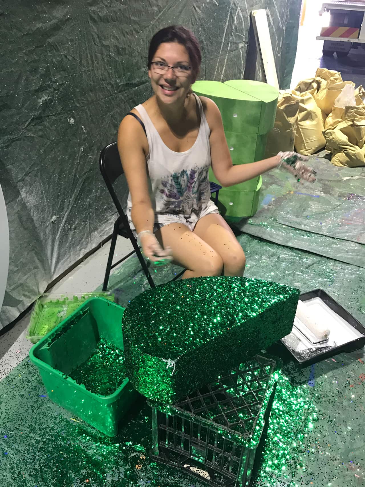 A sneak peek at the SBS Mardi gras float