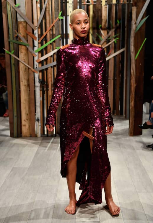 A model shows off Akbar's designs on a runway in Sydney. 