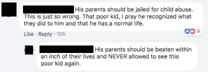 Some of the comments on Brandon Hilton's Facebook post.