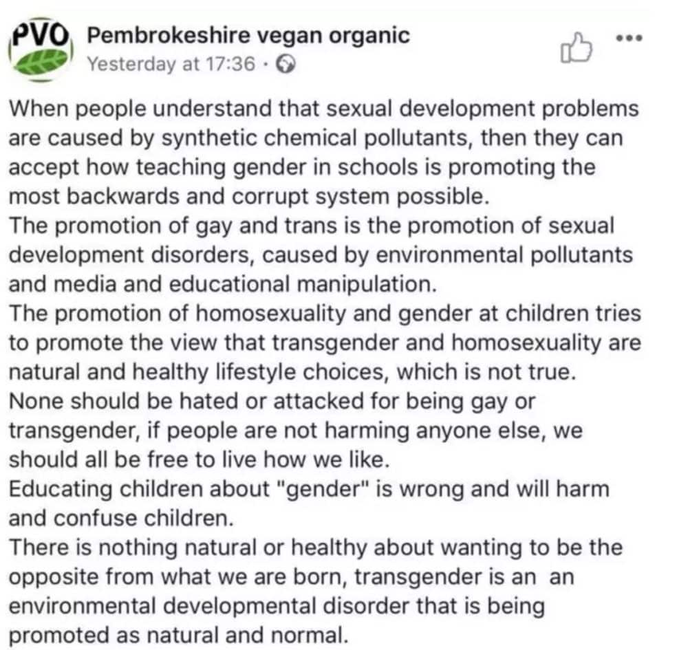 Pembrokeshire vegan organic