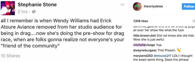 Michelle Visage's comment on Detox's Instagram account.