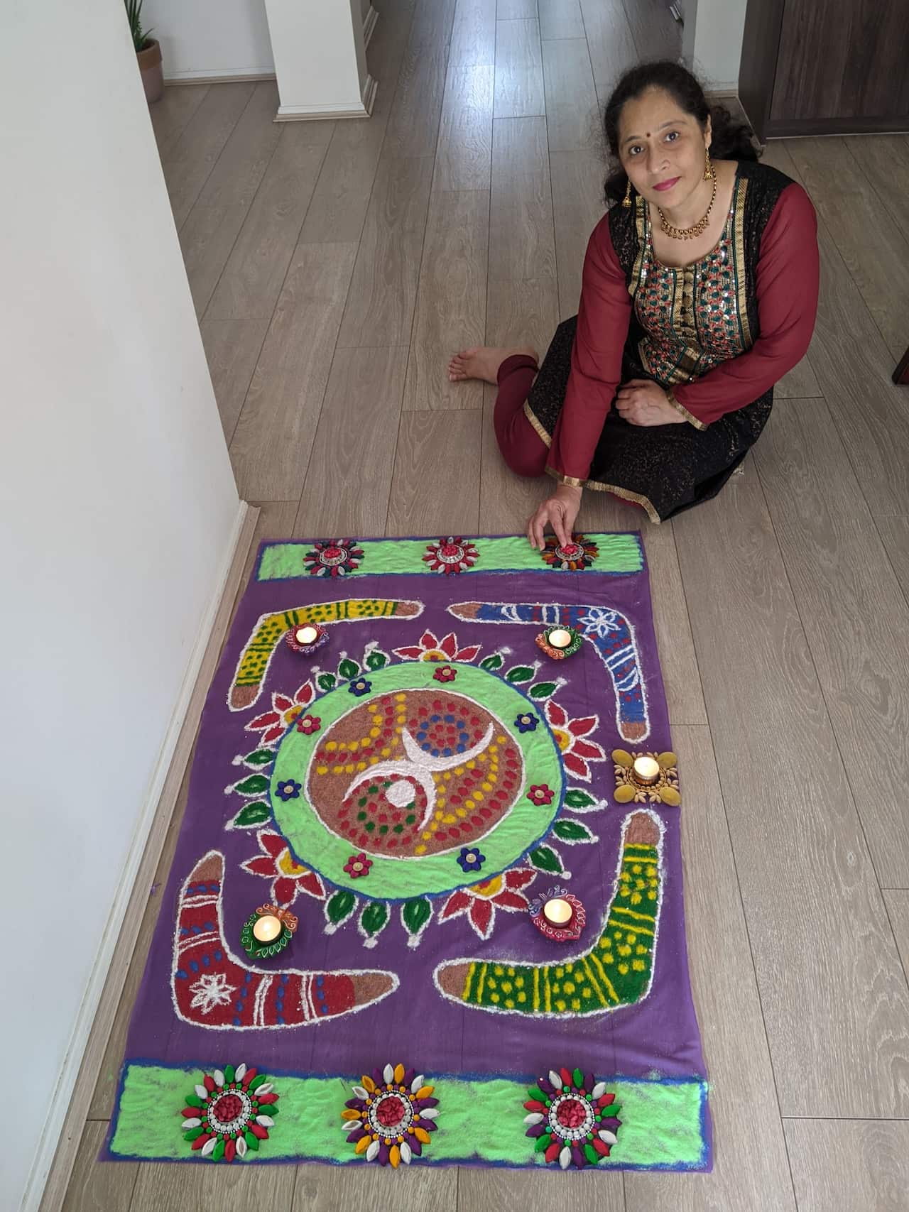 Bijal Desai with her Diwali Rangoli