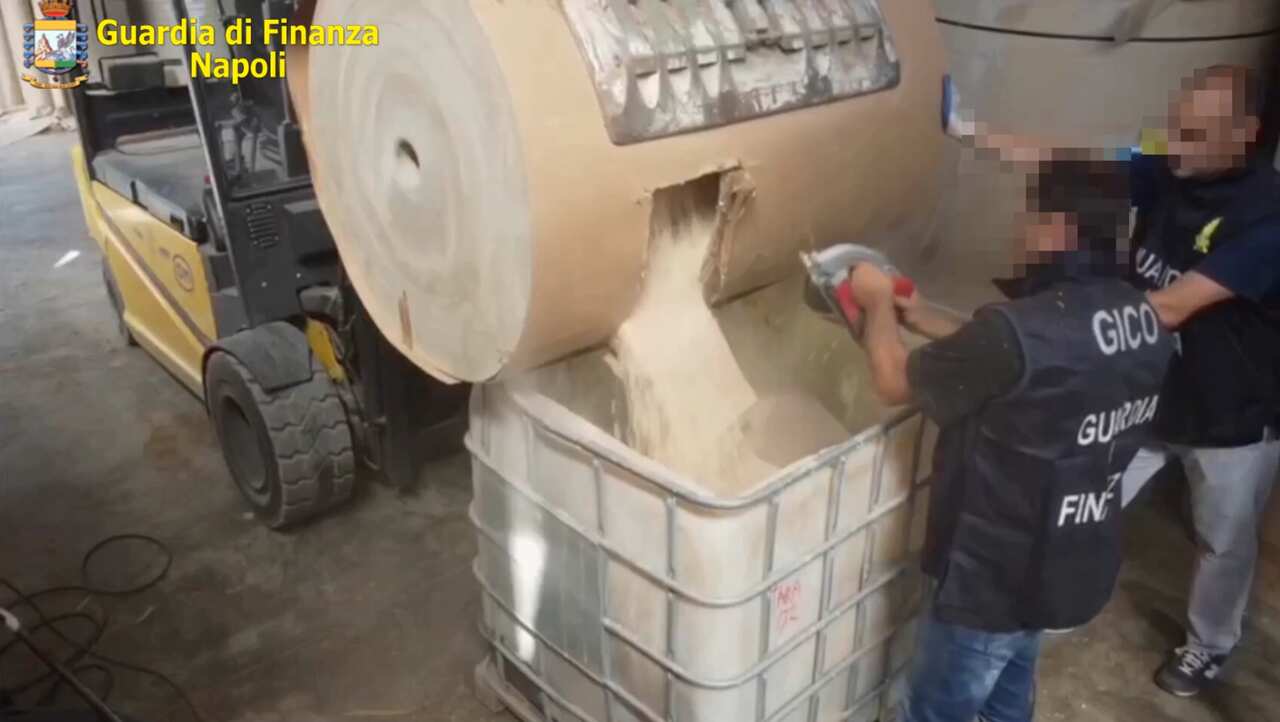 photo from an undated video handout on July 1, 2020 by the Naples branch of the Italian law enforcement agency shows a record seizure of 14 tons of amphetamines