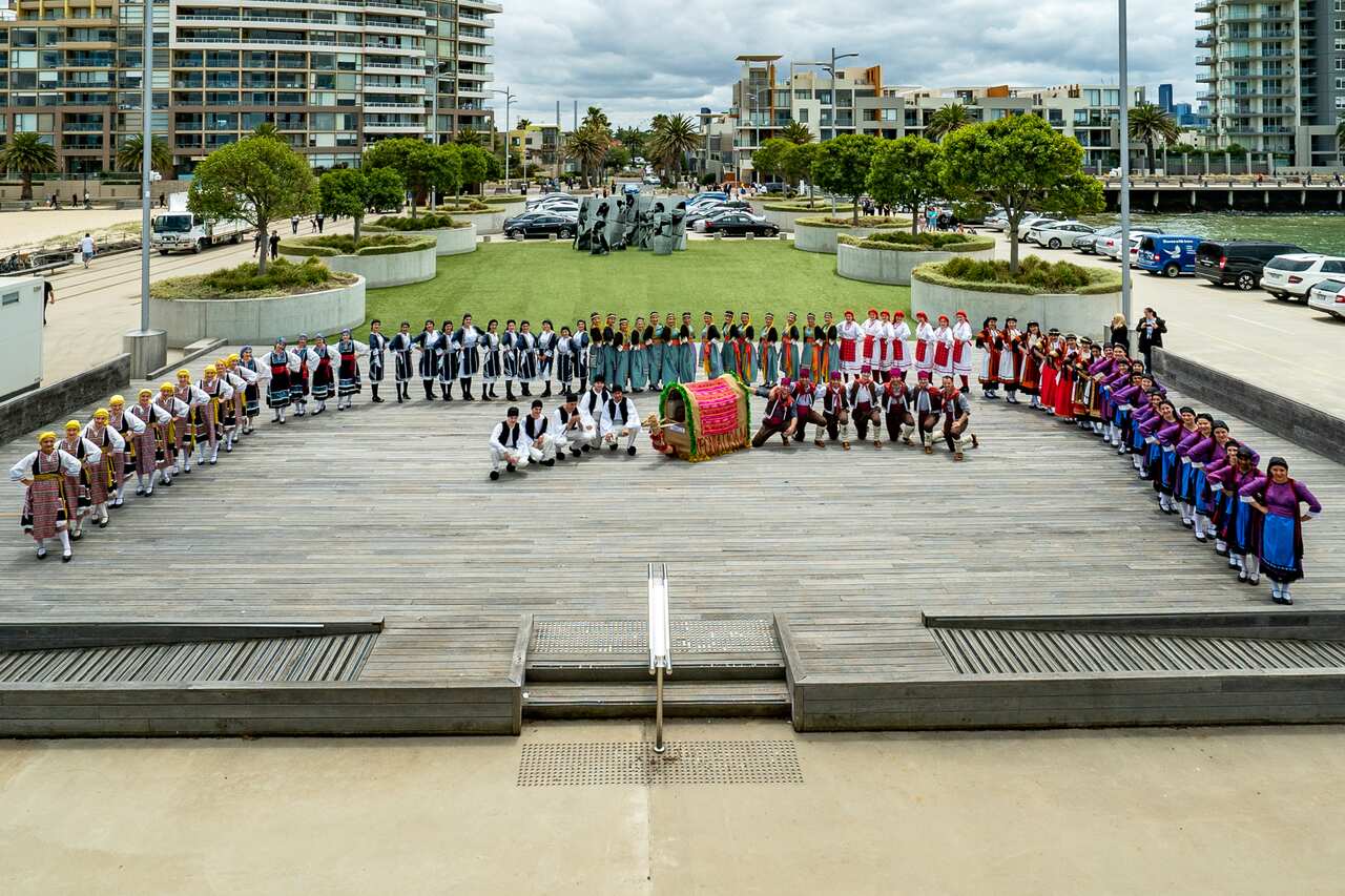"Manassis" School of Greek Dance and Culture at Melbourne's Princes Pier. 