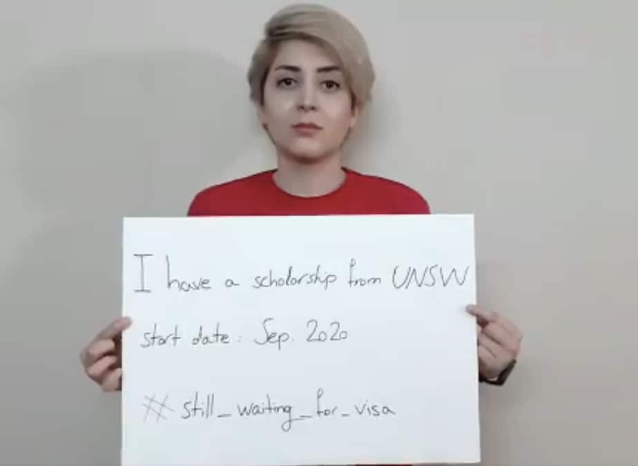 An Iranian student hoping to come to Australia