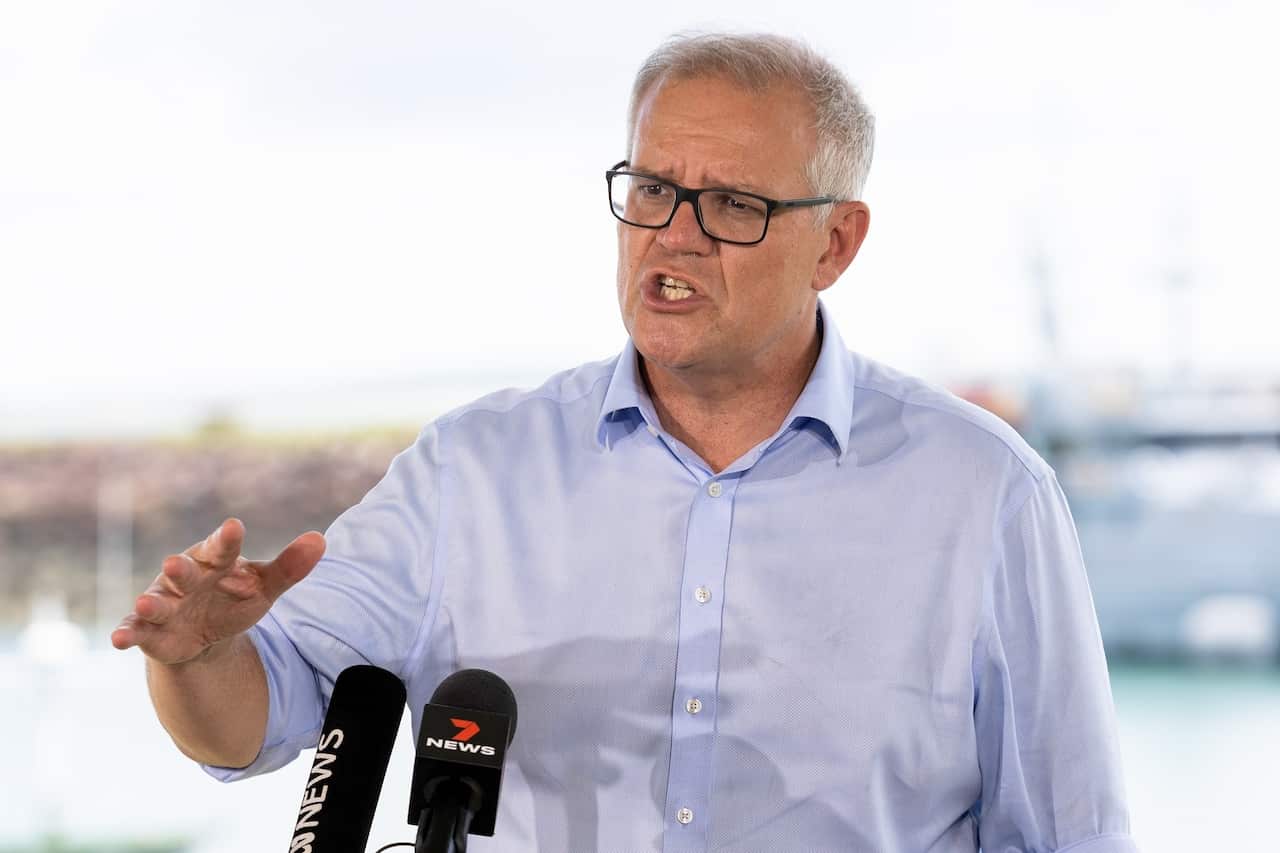 Prime Minister Scott Morrison at the Larrakeyah Defence Precinct in Darwin