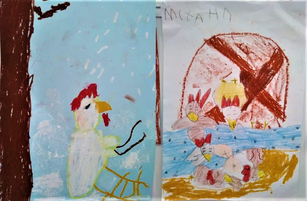 Ζωγραφιές από παιδιά του 28ου Νηπιαγωγείου στον δήμο Κάτω Πολεμίδια της επαρχίας Λεμεσού στην Κύπρο.