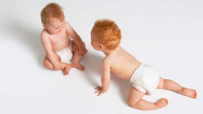 Two Babies Meeting