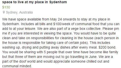 Tent in a backyard offered for rent at $130 a week