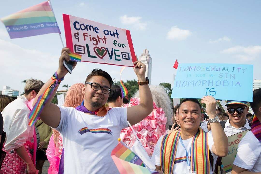 Participants take part in the annual gay pride parade in Taipei, Taiwan, the biggest event of its kind in East Asia.