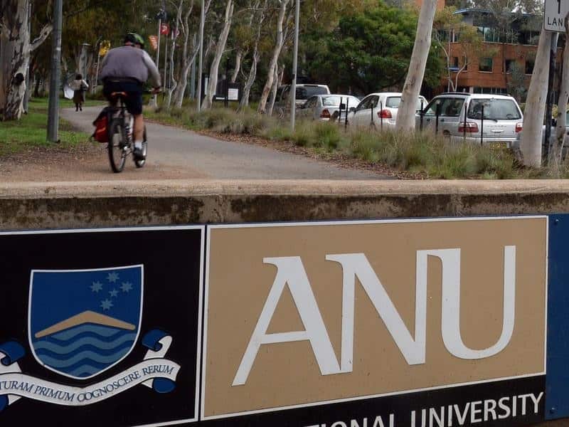 Sign for the Australian National University in Canberra.