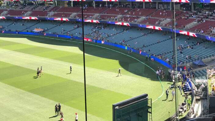 The image of the empty stand captured before the start of the day's play at Adelaide. 