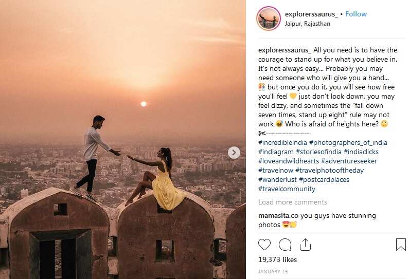 A glamorous travel blogging couple’s Instagram photo took at moving train in Sri Lanka went viral. 