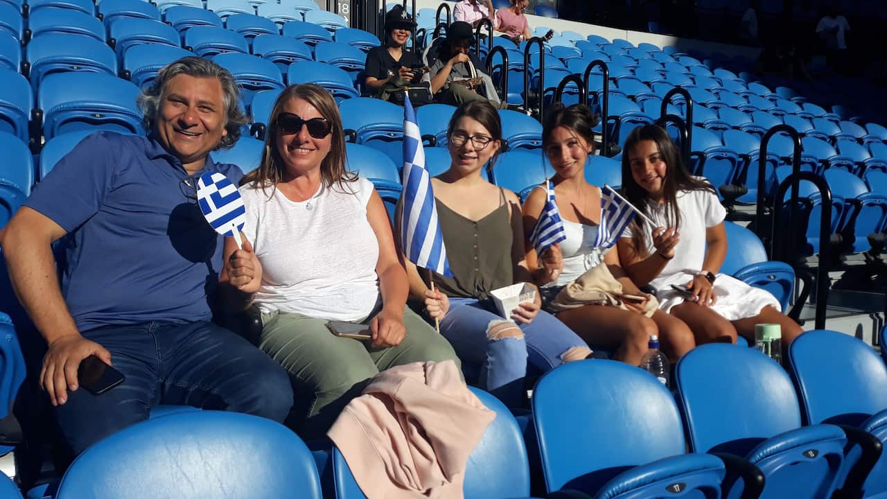 Stefanos Tsitsipas' fans at the 2021 Australian Open. 