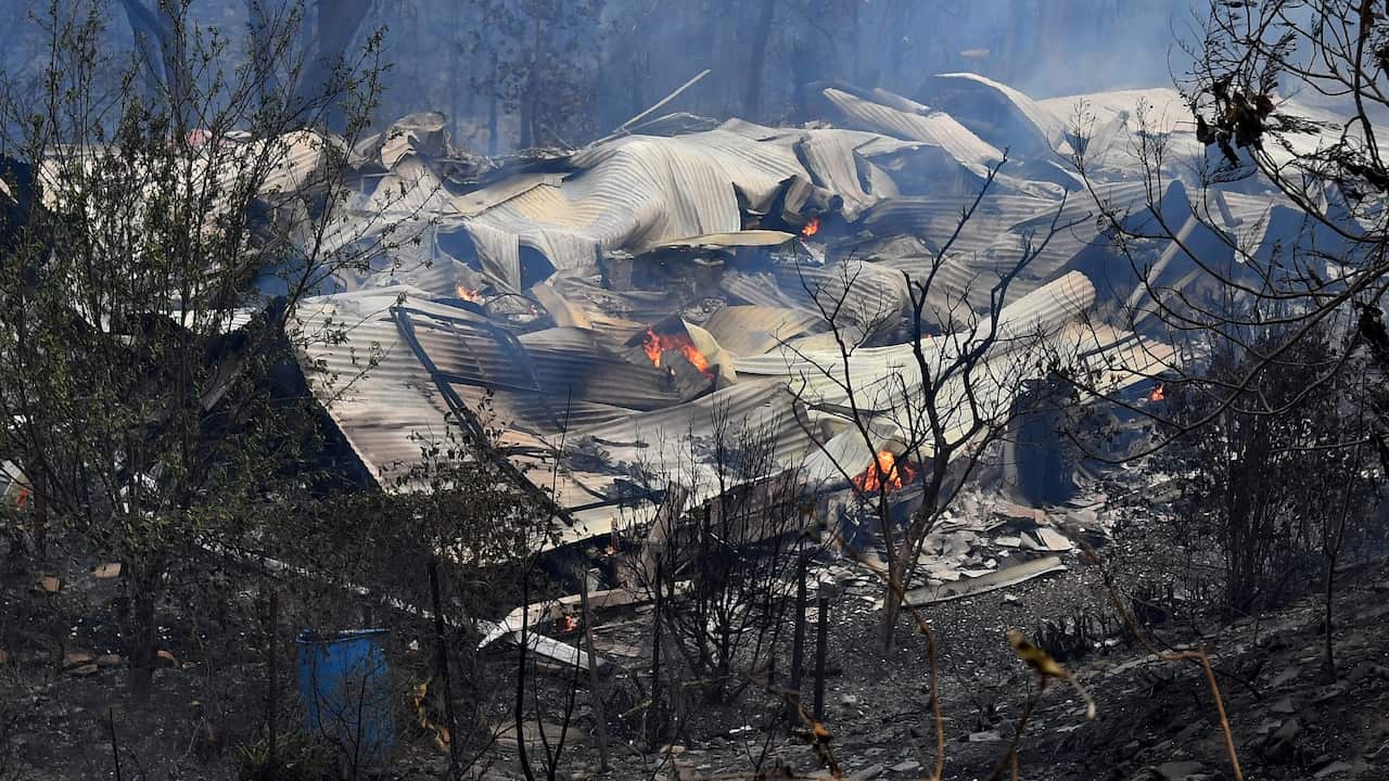 Homes and property destroyed along Exeter Road by the Green Wattle Fire in Buxton, New South Wales.