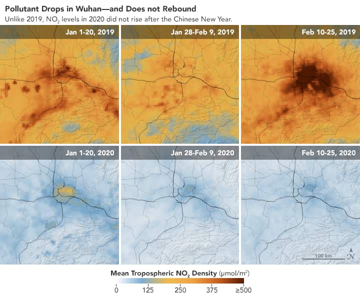 Airborne Nitrogen Dioxide Plummets Over China