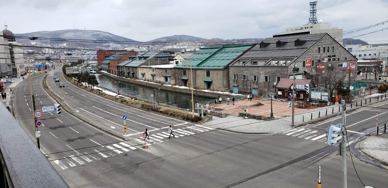 Empty street of popular tourist attraction in Otaru.