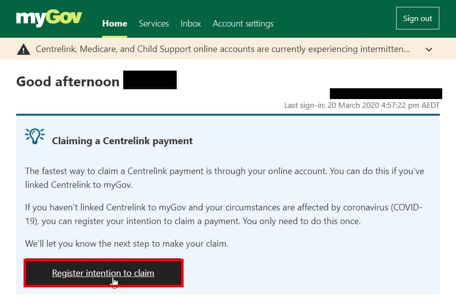 How to register intention to claim Coronavirus Supplement?