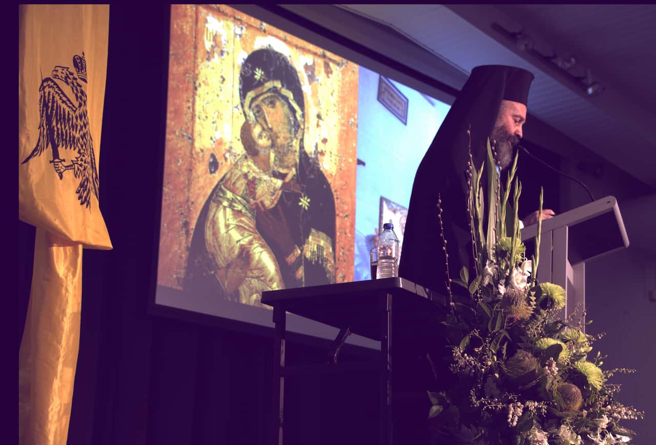Archbishop Makarios at Melbourne's first Youth Conference under His Eminence leadership