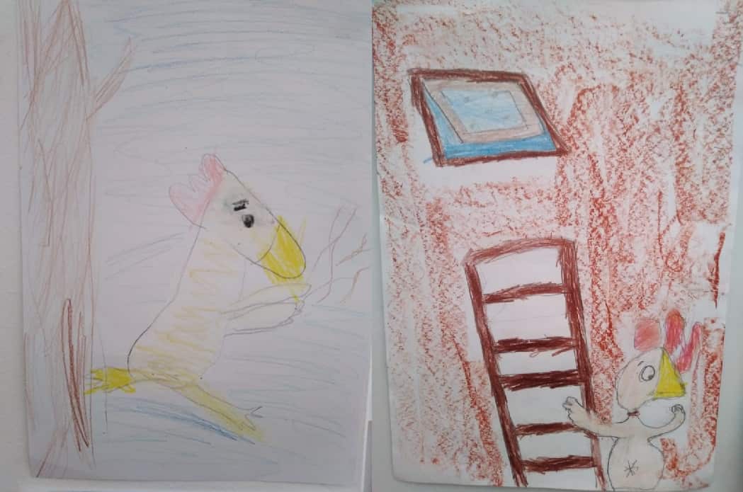 Ζωγραφιές από παιδιά του 28ου Νηπιαγωγείου στον δήμο Κάτω Πολεμίδια της επαρχίας Λεμεσού στην Κύπρο.