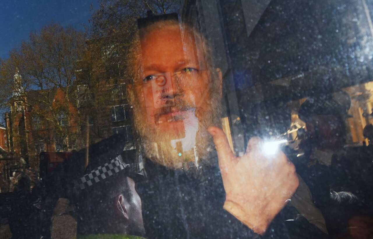 WikiLeaks co-founder Julian Assange arrives at Westminster Magistrates Court in London on 11 April 2019.